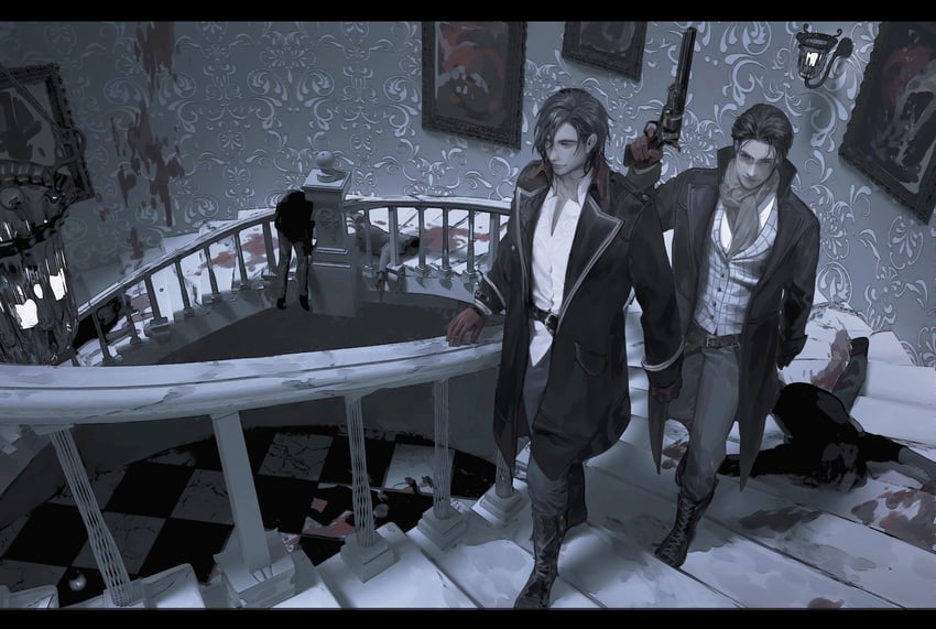 klein moretti, leonard mitchell, and gehrman sparrow (lord of the mysteries) drawn by yinyoushirenmaotouying