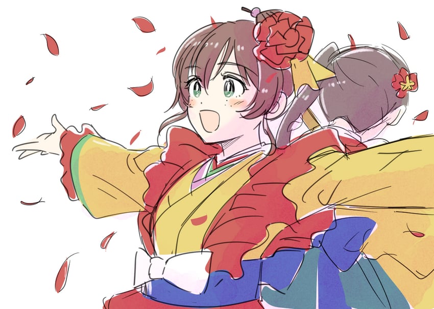 emma verde and akamine ten (love live! and 2 more) drawn by solllolll