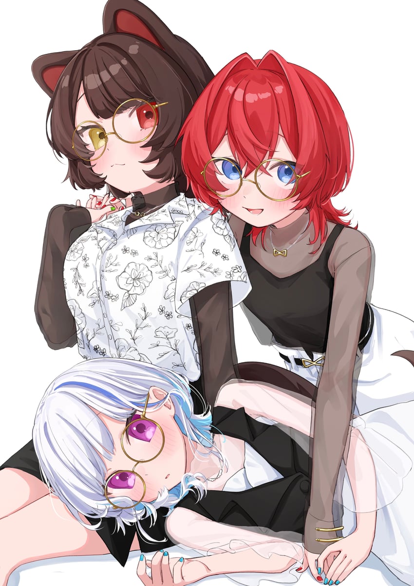 lize helesta, ange katrina, and inui toko (nijisanji) drawn by 3znk