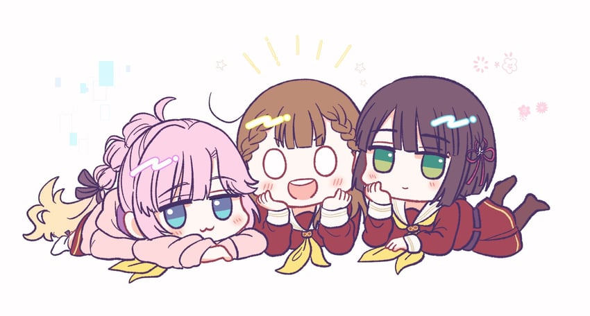 momose ginko, anyoji hime, and kachimachi kosuzu (love live! and 1 more) drawn by watage_modoki