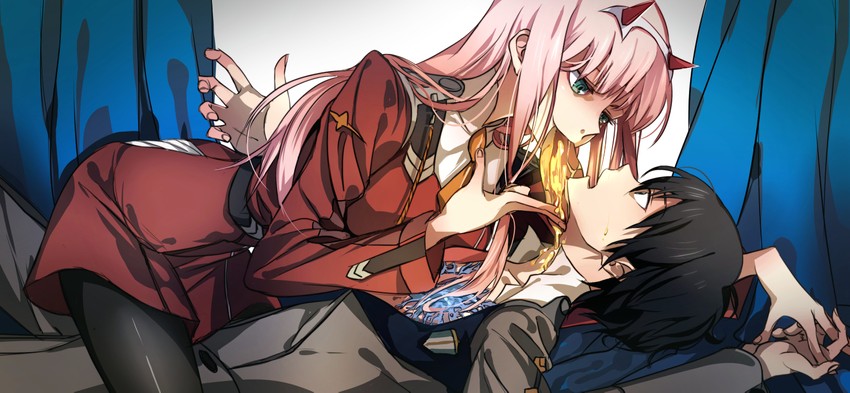 zero two and hiro (darling in the franxx) drawn by nirak