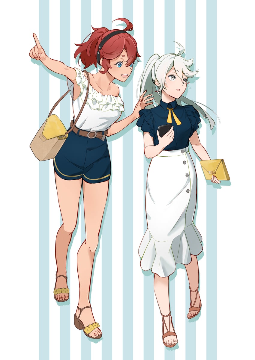 suletta mercury and miorine rembran (gundam and 1 more) drawn by takahasu_kaoru