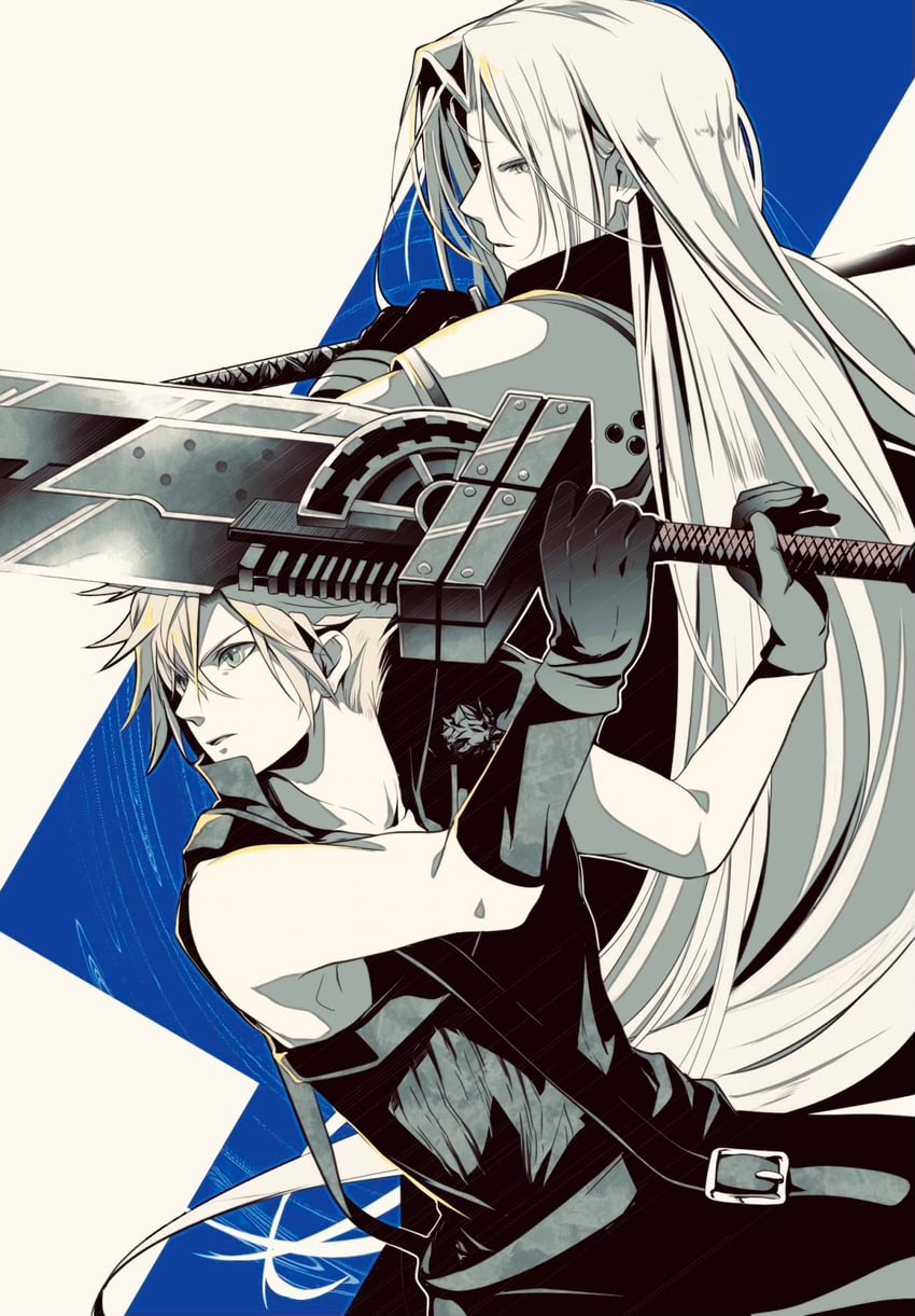 cloud strife and sephiroth (final fantasy and 2 more) drawn by i_ne_rrr