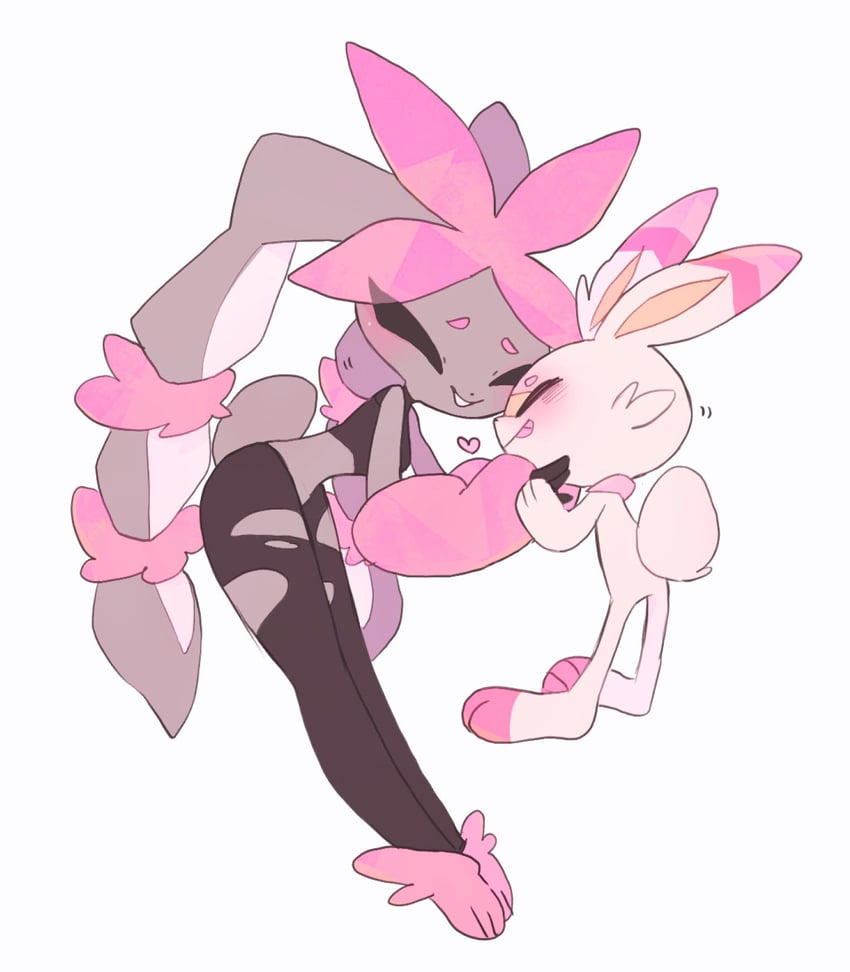 lopunny, scorbunny, and mega lopunny (pokemon) drawn by masayo_(skip)
