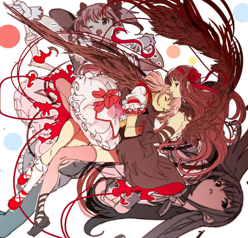 akemi homura, kaname madoka, and akuma homura (mahou shoujo madoka magica and 1 more) drawn by edoya_inuhachi