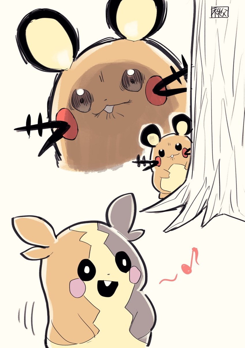 morpeko and dedenne (pokemon and 1 more) drawn by chichibu_(watson)
