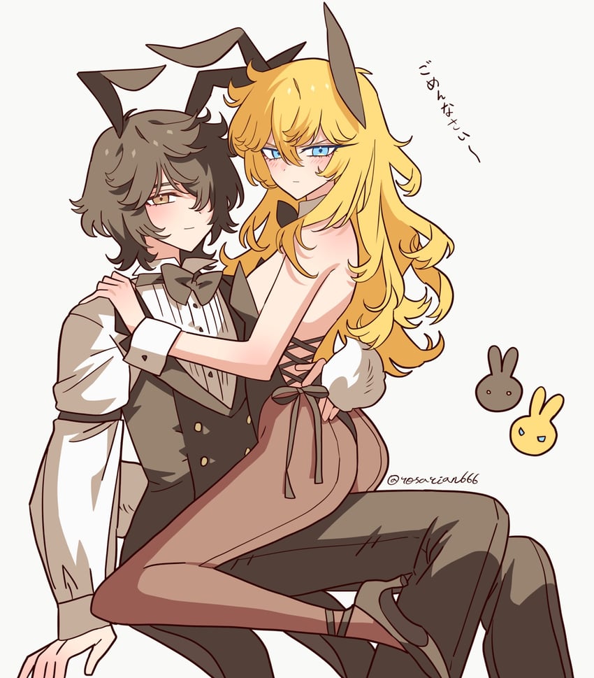 oscar francois de jarjayes and andre grandier (versailles no bara) drawn by meremero