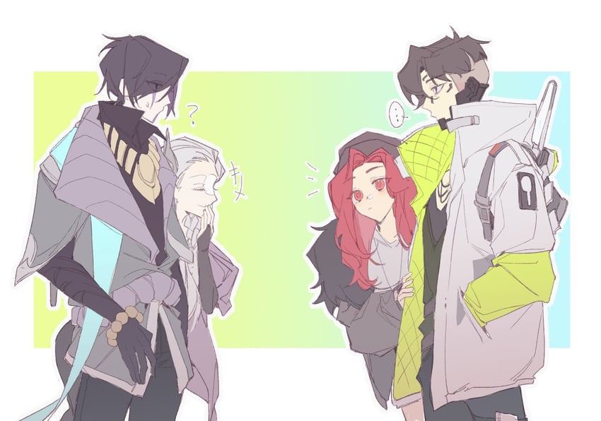 crypto, aphelios, alune, and mila alexander (league of legends and 1 more) drawn by four_have.