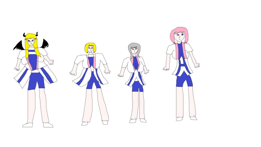 sakamata chloe, takane lui, yuzuki choco, and yozora mel (hololive) drawn by kendo_ren