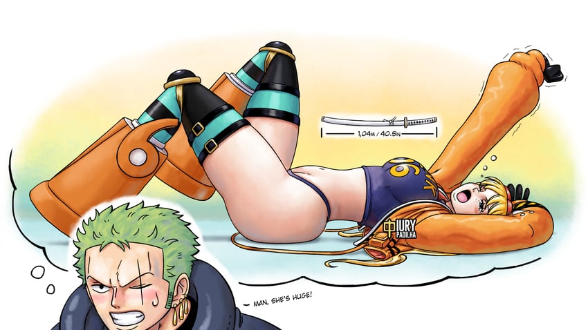 roronoa zoro and vegapunk york (one piece) drawn by iury_padilha