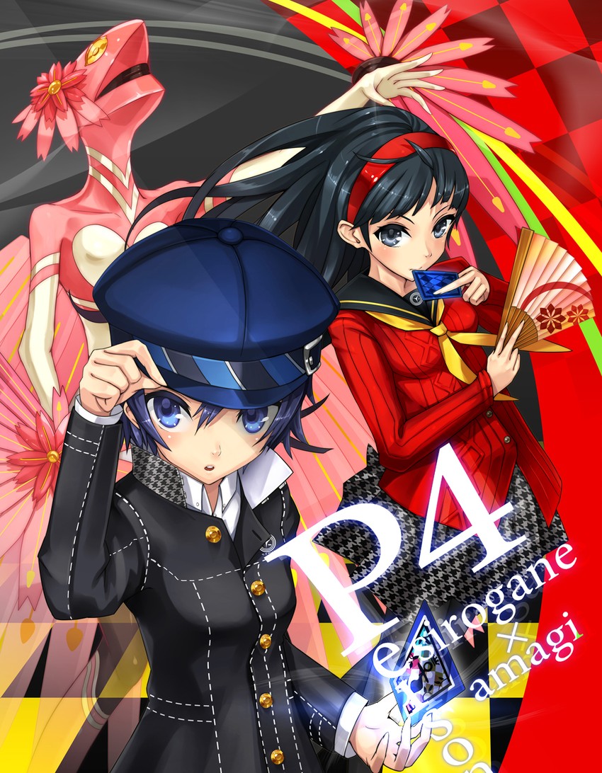 shirogane naoto and amagi yukiko (persona and 1 more) drawn by pondel