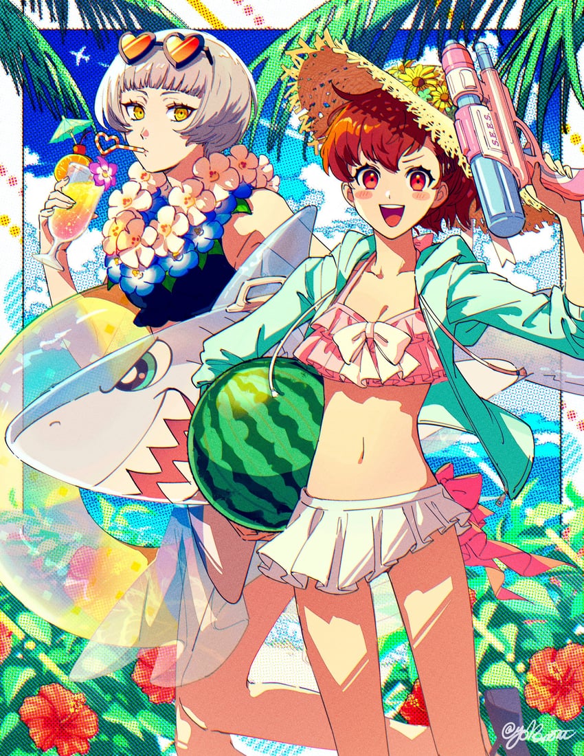 shiomi kotone and elizabeth (persona and 2 more) drawn by yokaroni