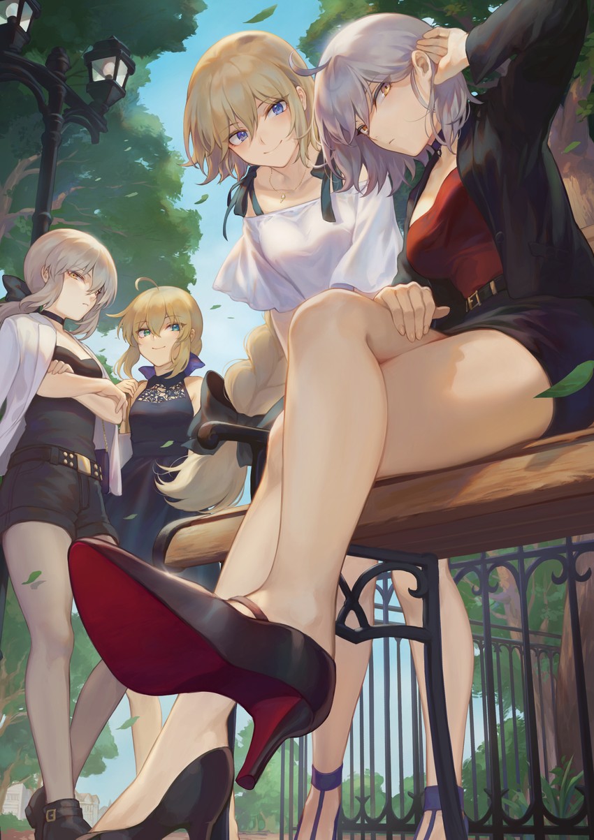 artoria pendragon, saber, jeanne d'arc alter, jeanne d'arc, and saber alter (fate and 1 more) drawn by mashutarou_(neko_no_oyashiro)