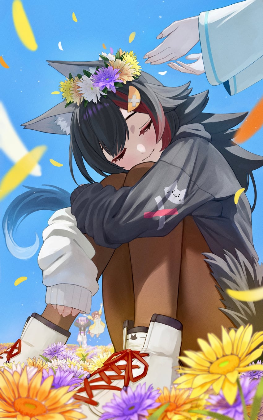 shirakami fubuki, nekomata okayu, ookami mio, and inugami korone (hololive) drawn by nattoushouyu3