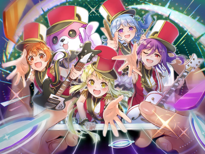 tsurumaki kokoro, matsubara kanon, seta kaoru, michelle, and kitazawa hagumi (bang dream!) drawn by shifo_514