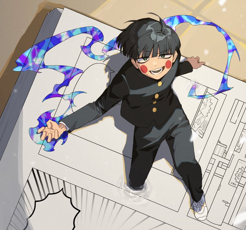 kageyama shigeo and ekubo (mob psycho 100) drawn by 1didi11di