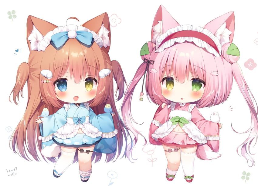 komako and mochiko (original) drawn by momozu_komamochi