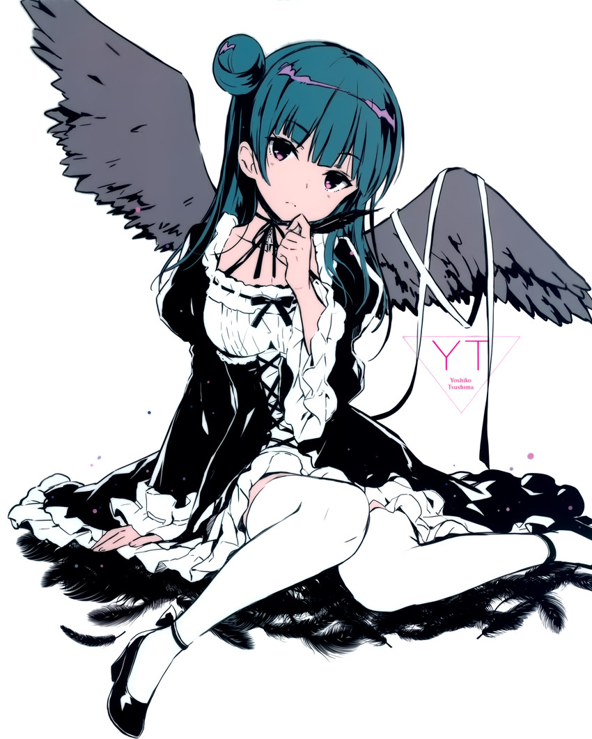 tsushima yoshiko (love live! and 1 more) drawn by qp:flapper