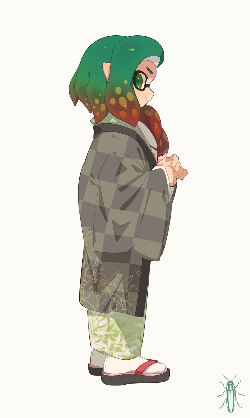 inkling player character and inkling girl (splatoon) drawn by surume01417