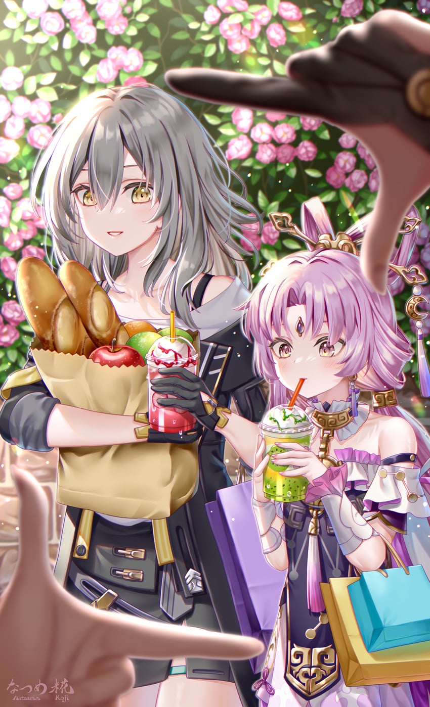 trailblazer, stelle, march 7th, and fu xuan (honkai and 1 more) drawn by natsume_koji
