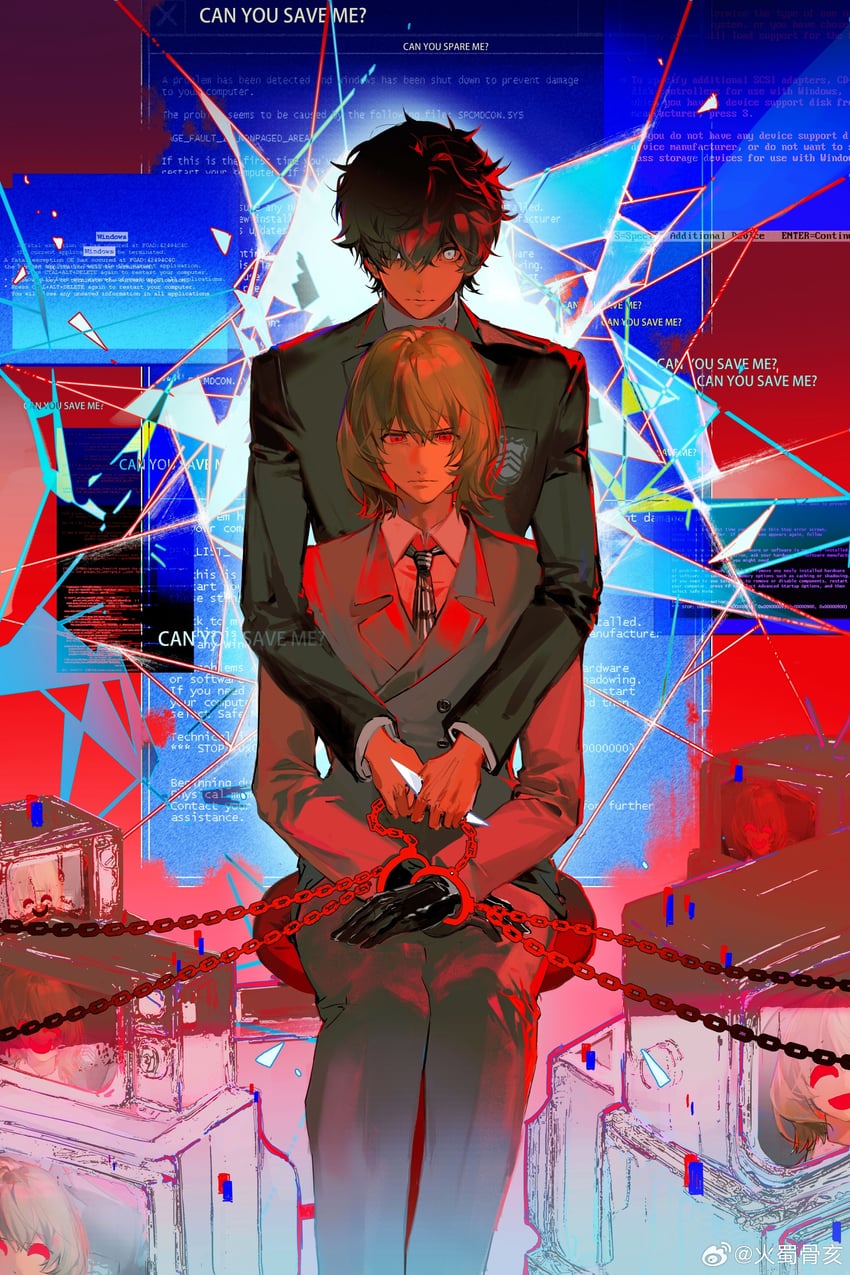 amamiya ren and akechi gorou (persona and 2 more) drawn by yuziwen025