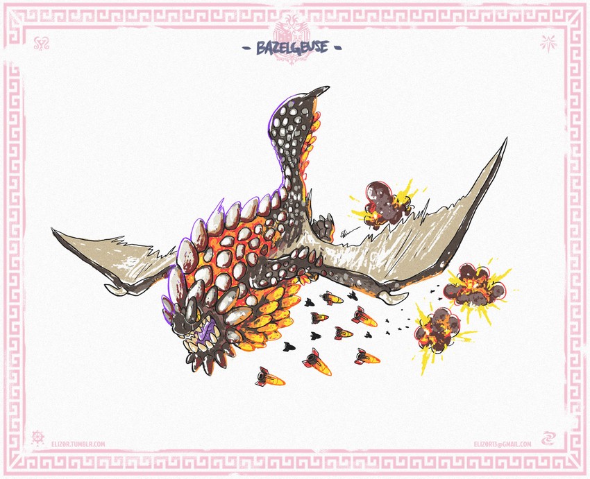 bazelgeuse (monster hunter and 1 more) drawn by eliz0r