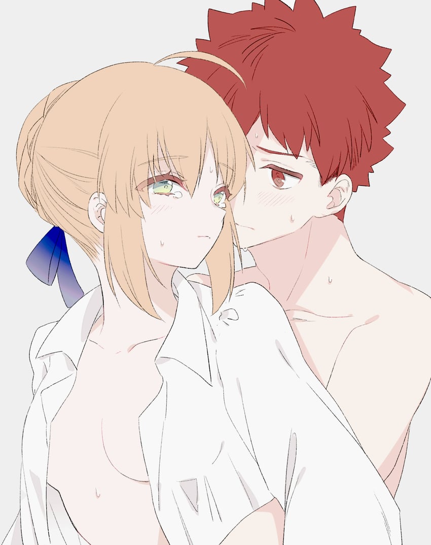 artoria pendragon, saber, and emiya shirou (fate and 1 more) drawn by suzuakks