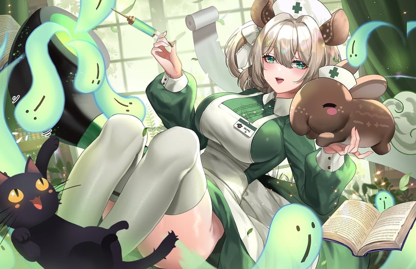 nimi nightmare, naplings, and baby bean (indie virtual youtuber) drawn by hanh_chu