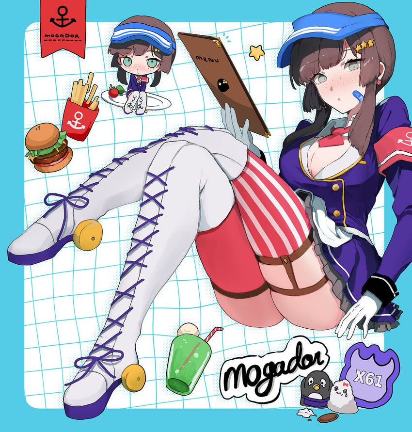failure penguin, miss cloud, and mogador (kantai collection) drawn by shamomo