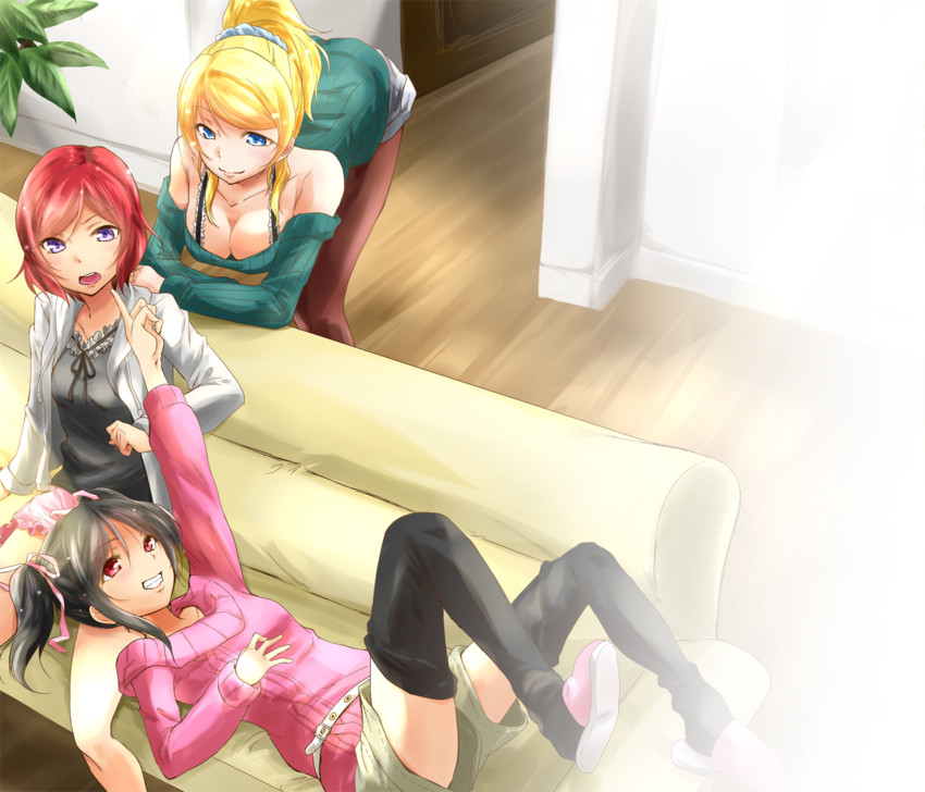 nishikino maki, yazawa nico, and ayase eli (love live! and 1 more) drawn by urutsu_sahari
