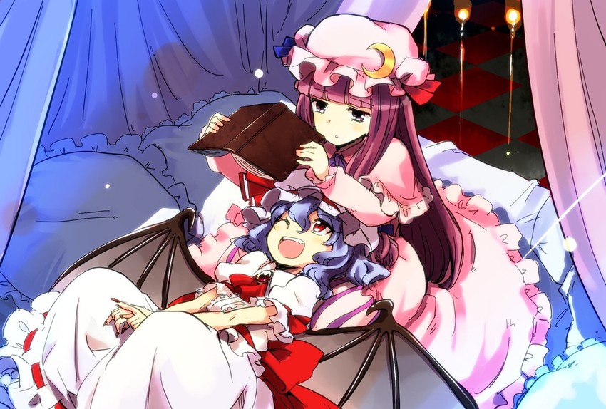 remilia scarlet and patchouli knowledge (touhou) drawn by mizumoto_tadashi