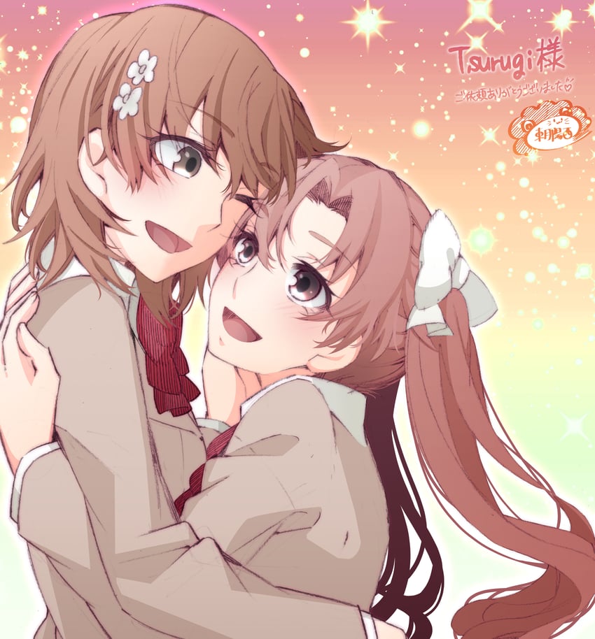 misaka mikoto and shirai kuroko (toaru majutsu no index and 1 more) drawn by higashizukihi_sei