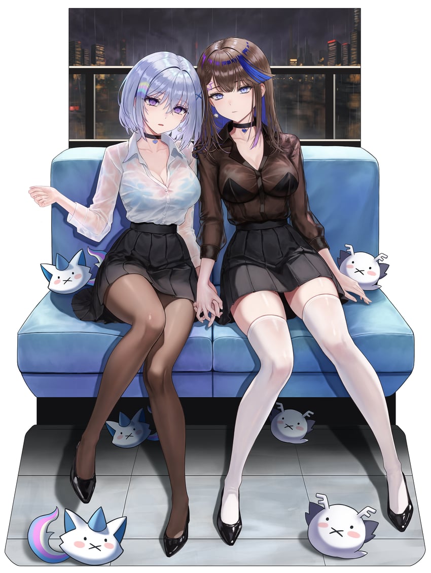 airi kanna, ayatsuno yuni, scales, and arnyang (stellive) drawn by eruthu