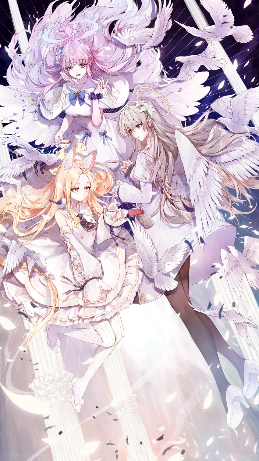mika, seia, and nagisa (blue archive) drawn by arisu_(wangyunqiu)