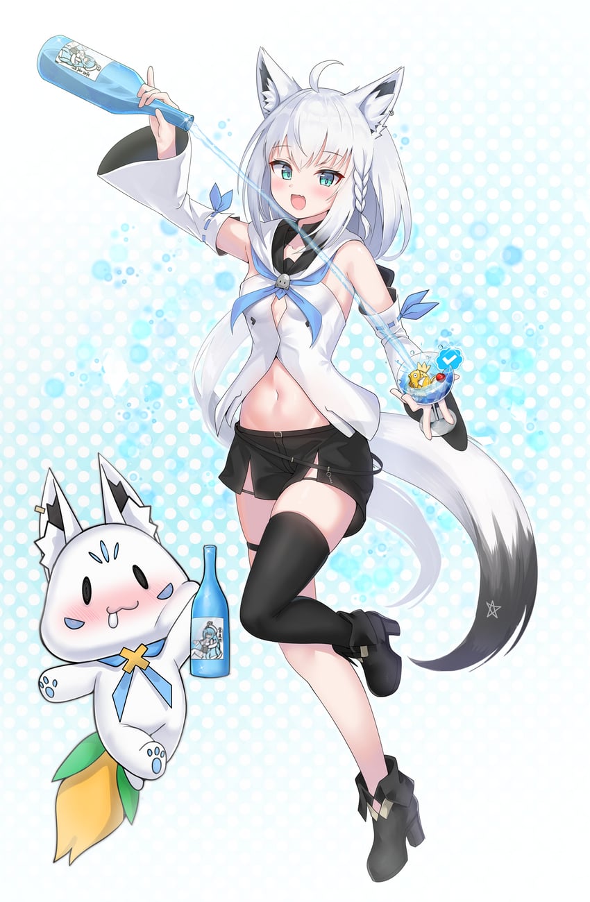 shirakami fubuki, yukihana lamy, magikarp, and sukonbu (pokemon and 1 more) drawn by kumarang