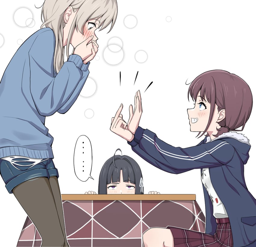 iseri nina, kawaragi momoka, and awa subaru (girls band cry) drawn by anglediana