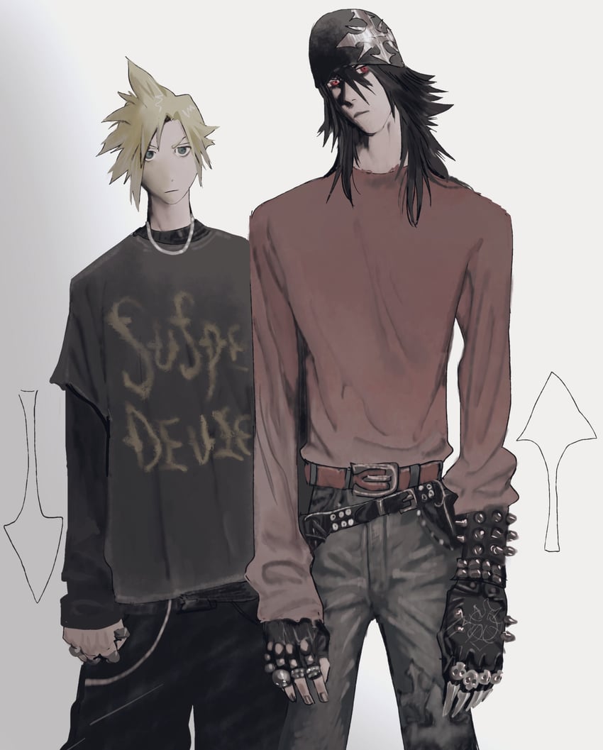 cloud strife and vincent valentine (final fantasy and 1 more) drawn by 200_percent