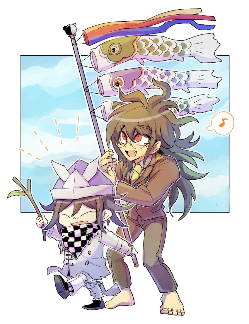 oma kokichi and gokuhara gonta (danganronpa and 1 more) drawn by kumakoro_(tetsupag)