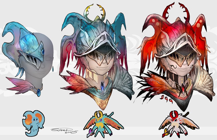elfilin, fecto elfilis, and chaos elfilis (kirby and 1 more) drawn by sukepmonster