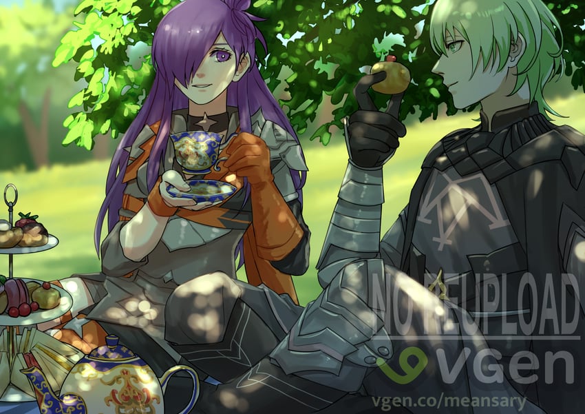 male byleth and female shez (fire emblem and 2 more) drawn by meansary
