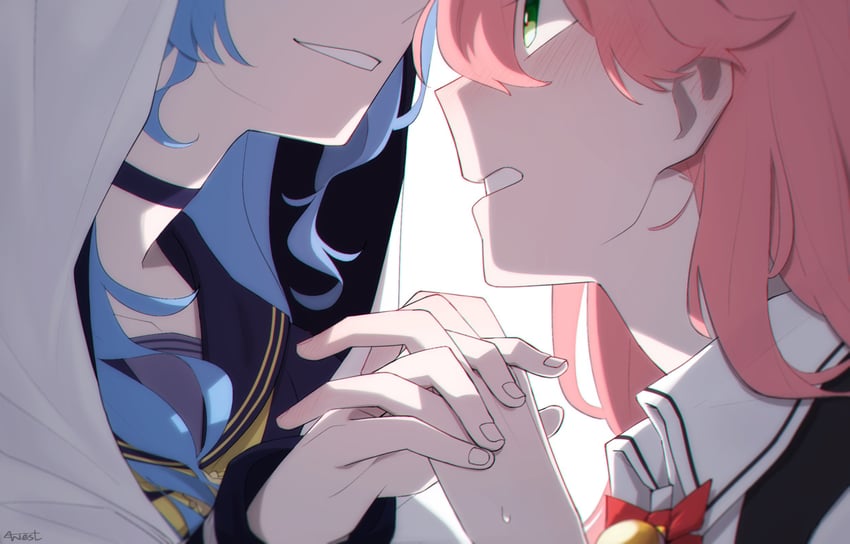 hoshimachi suisei and sakura miko (hololive) drawn by westlee_ar