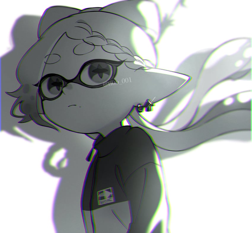 inkling player character and inkling girl (splatoon) drawn by nuo_001