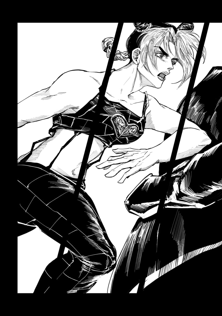kujo jotaro and kujo jolyne (jojo no kimyou na bouken and 1 more) drawn by kimeohandream