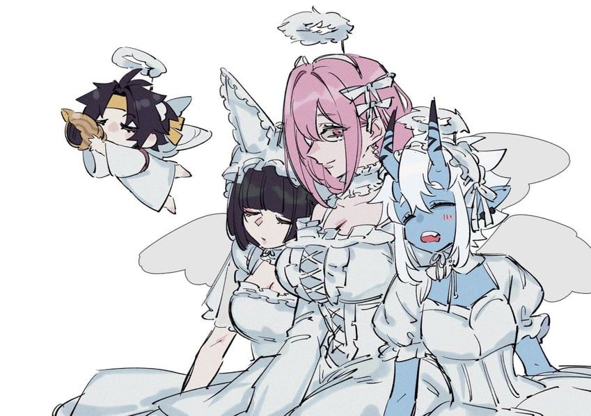 tsukishiro yanagi, soukaku, and asaba harumasa (zenless zone zero) drawn by offnanoda
