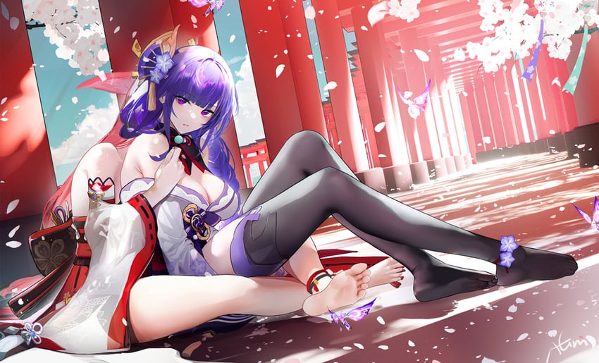 raiden shogun and yae miko (genshin impact) drawn by omone_hokoma_agm