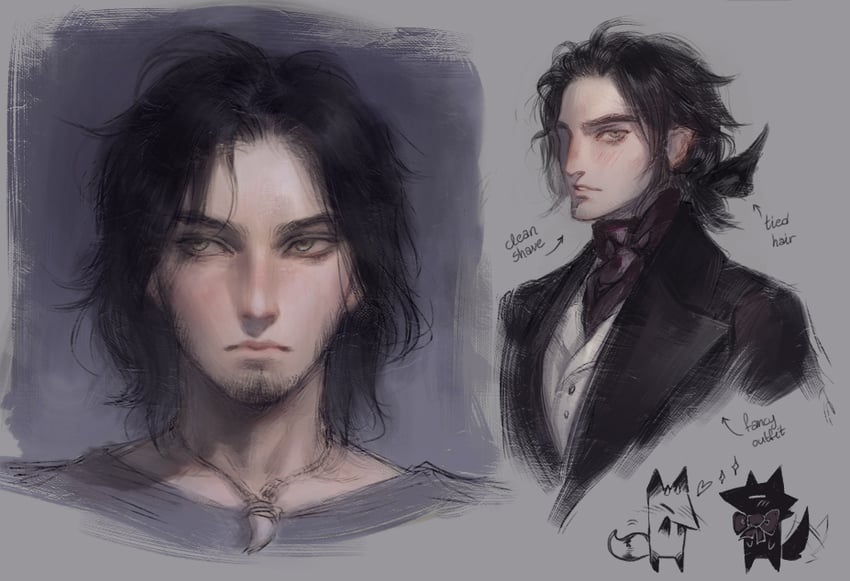 renard beauchene and elrik (original) drawn by nat_the_lich