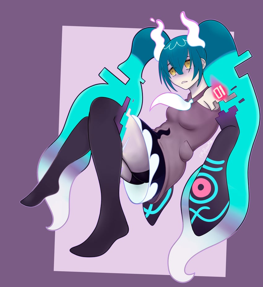 hatsune miku and ghost miku (pokemon and 2 more) drawn by mypoisonmilk