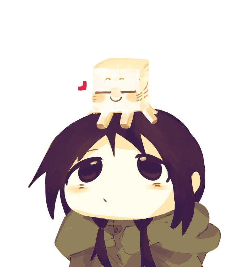 chito and ghast (minecraft and 1 more) drawn by stuffing_scone