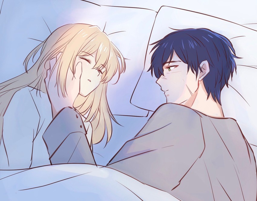 violet evergarden and gilbert bougainvillea (violet evergarden) drawn by shin_(shinshan427)