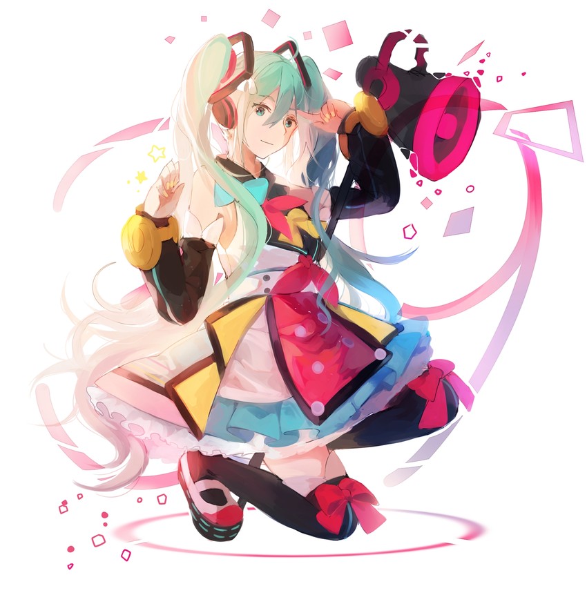 hatsune miku and magical mirai miku (vocaloid and 1 more) drawn by stuko
